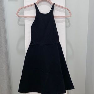 Lulu’s Black Skater Skirt Dress with Crisscross Back